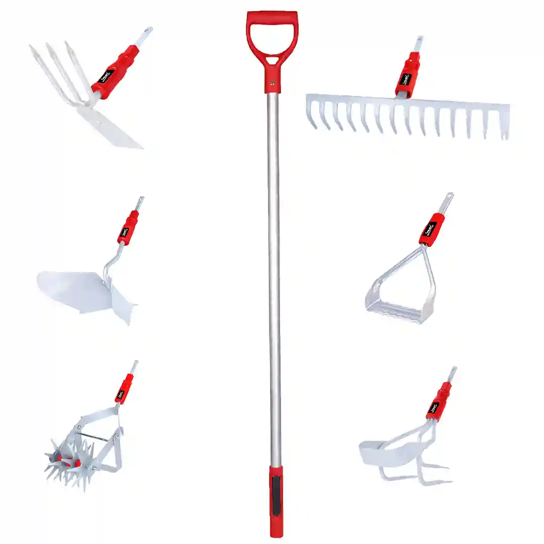 Balwaan GT-701 7-in-1 Multipurpose Garden Tool Set with Aluminium D-Grip Handle